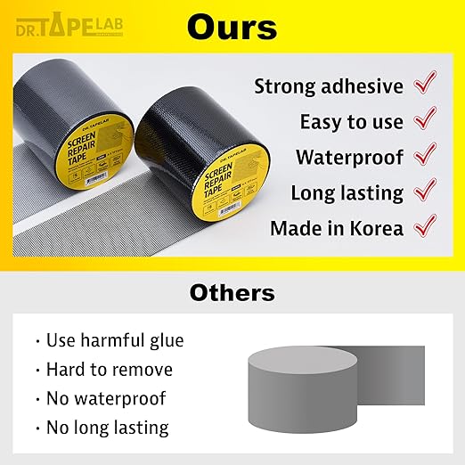 Black Window Screen Repair Tape, 2 in X 8.5 FT, Screen Repair Kit - Image 6