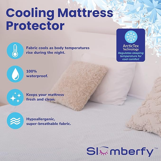 Twin Size Waterproof Cooling Mattress Protector by Slumberfy - Image 2