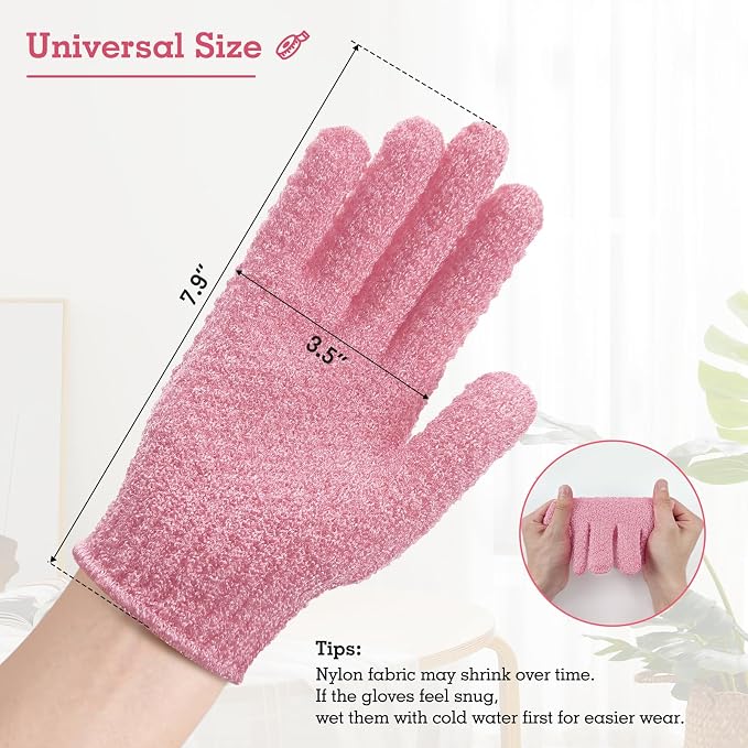 Evridwear Exfoliating Gloves for Shower, 100% Nylon Thick Soft Medium Heavy - Image 6