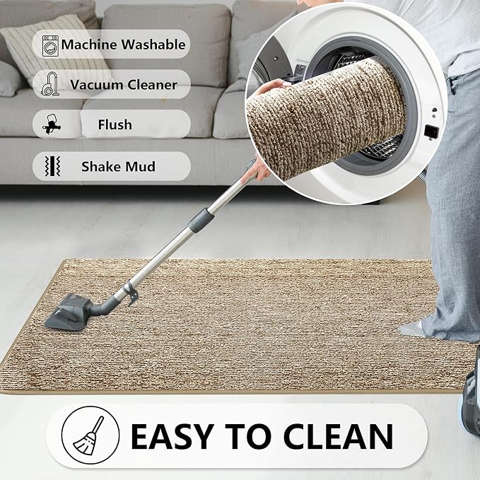 REFETONE Indoor Doormat, Front Door Mat 24"x36" Absorbent Rubber Backing Non - Image 6