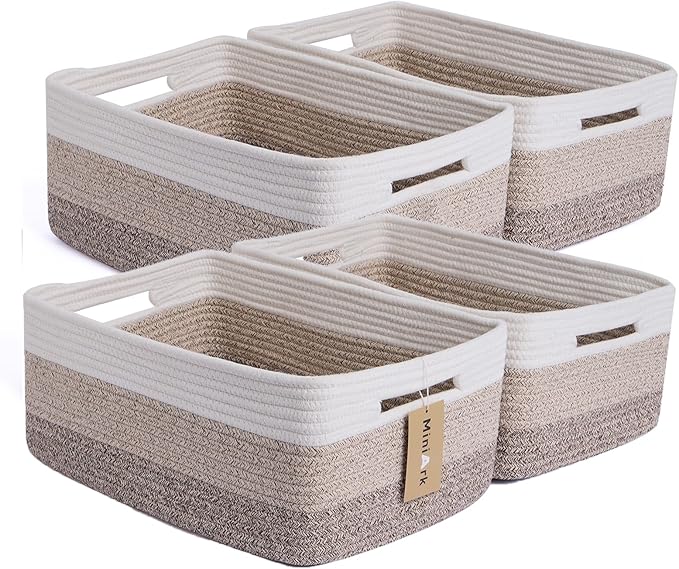 Large Storage Baskets for Organizing, Closet Shelf Baskets for Clothes Blanket by MiniArkStorageBasketsHome
