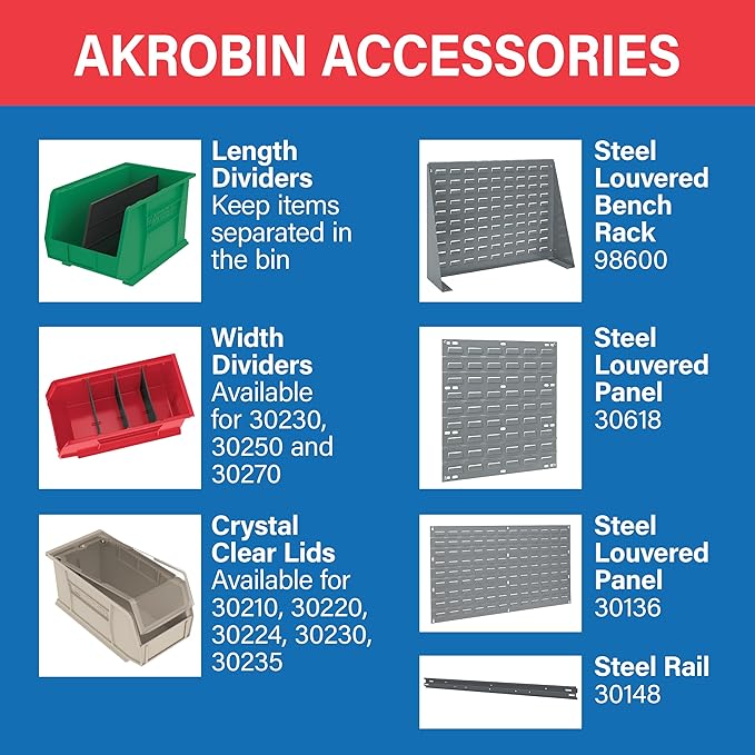 Akro-Mils 30240 AkroBins Plastic Storage Bins, Space-Saving Stackable Bins - Image 5