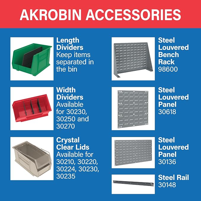 Akro-Mils 30235 AkroBins Plastic Storage Bins, Space-Saving Stackable Bins - Image 5