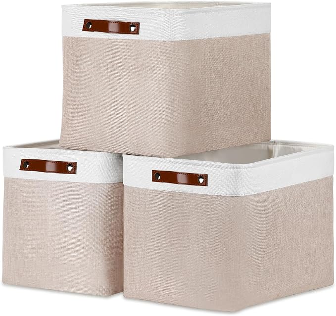 DULLEMELO Fabric Storage Bins, Lining Fabric Baskets by DULLEMELO