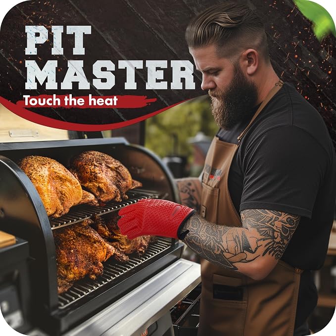KITCHEN PERFECTION S Silicone Smoker Oven Gloves -Extreme Heat Resistant BBQ - Image 3