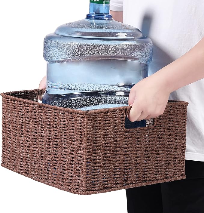 HOONEX Large Woven Storage Baskets, Paper Rope - Image 3