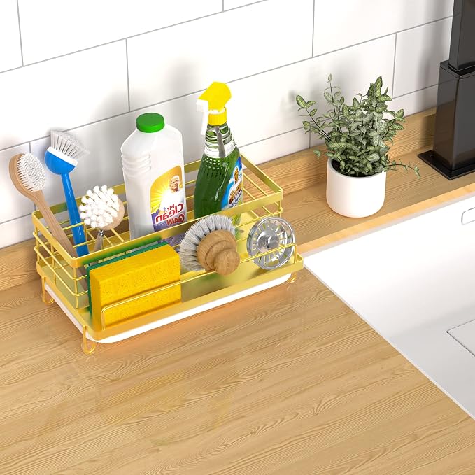 Cisily Kitchen Sink Caddy, 5.3 in Wide, 9.49 in Long, 4 Storage Spaces - Image 4