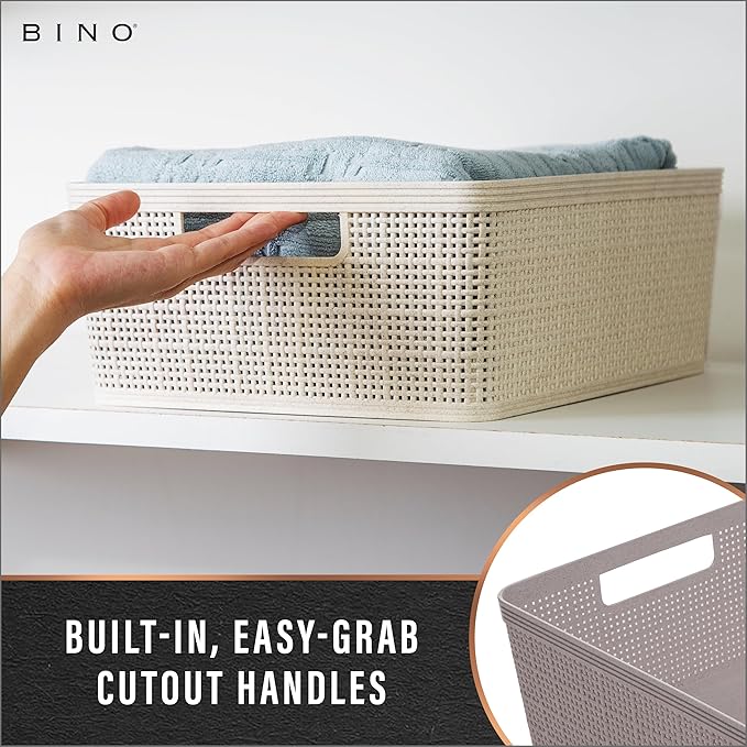 BINO | Woven Plastic Basket | Small, Space - Image 4