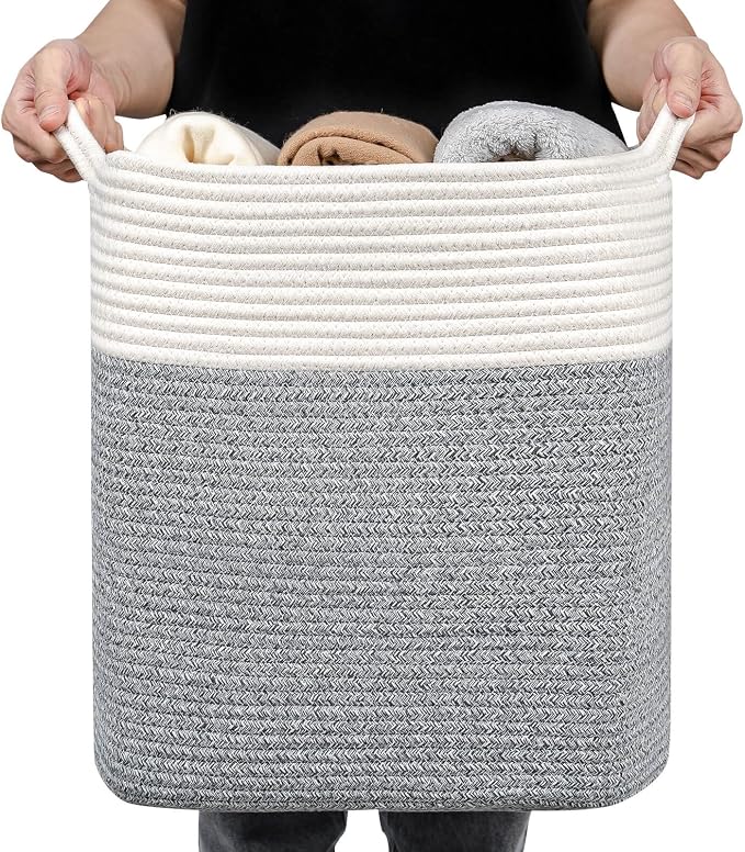 Medium and Large Woven Basket//With Handle, Used by Laughbird