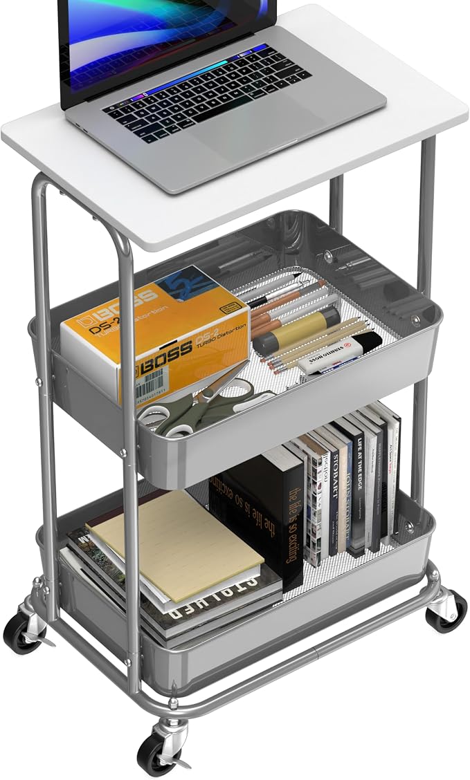 Simple Houseware 2-Tier Rolling Utility Cart - Image 4