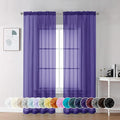 Chyhomenyc Purple Sheer Curtains 84 Inch Length 2 Panels, Light Filtering Soft by Chyhomenyc