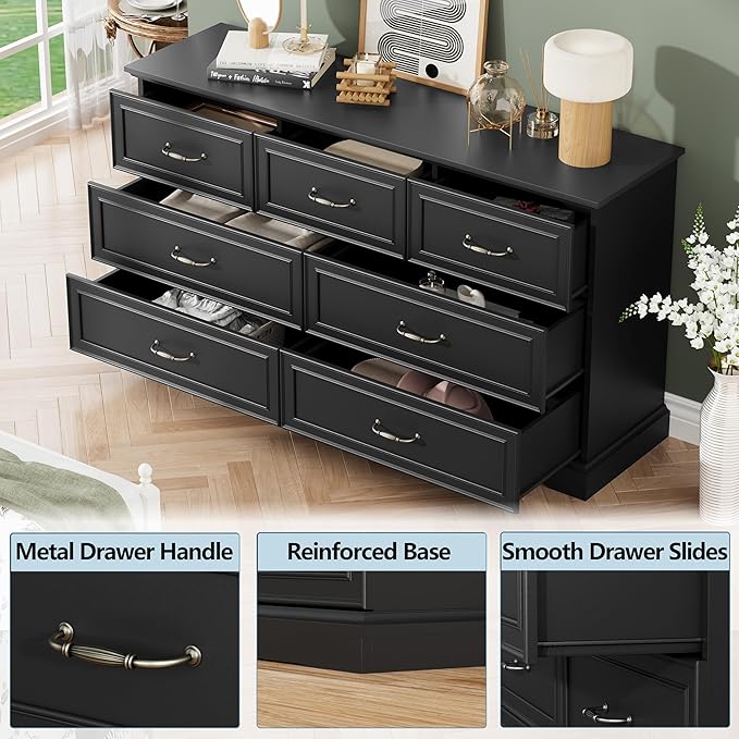 7 Drawer Dresser for Bedroom, Rustic Farmhouse Dresser - Image 5