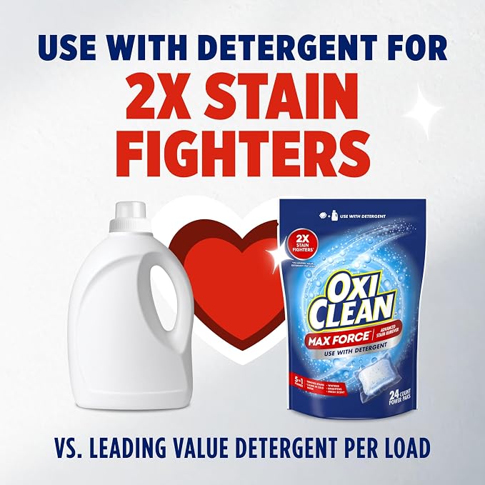 OxiClean Max Force Advanced Stain Remover Power Paks, Use - Image 4