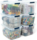 Rubbermaid Cleverstore Clear 32 Qt, 6 Pack Stackable Plastic Storage Bins by Rubbermaid