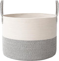 Woven Blanket Basket, 65L Large Rope Storage Bin by JMvicyroam