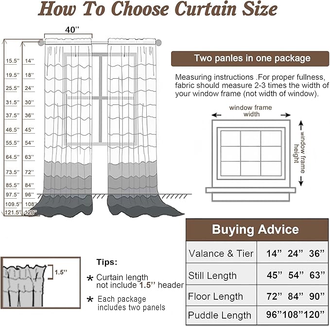 Chyhomenyc Ivory Sheer Curtains 84 Inches Long 2 Panels Set, Light Filtering - Image 4