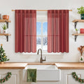 YoungsTex Red Linen Curtains 40 Inch Long by YoungsTex