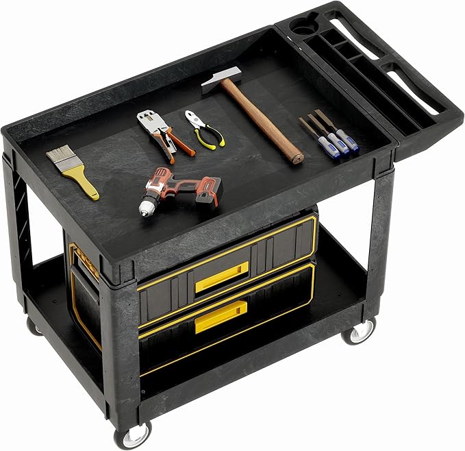 DWVO Utility Service Cart on Wheels, 45 X 25 in 550 LBS Heavy Duty Rolling Cart by DWVO