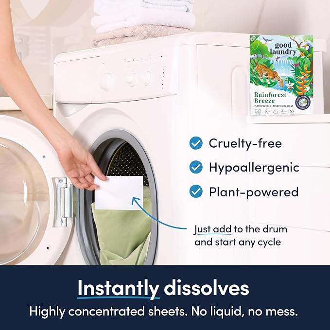 Good Laundry Rainforest Breeze Detergent Sheets, & Dryer Sheet Bundle - Image 3