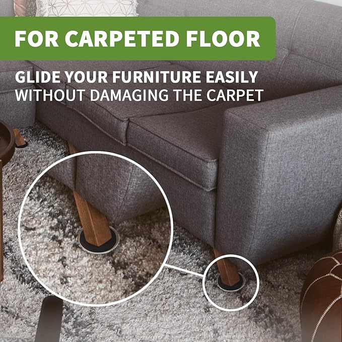 Furniture Sliders for Carpet 8 PCS - Image 3