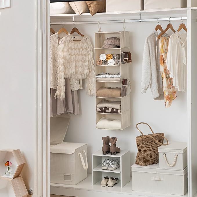StorageWorks 6-Shelf Hanging Closet Organizer, Hanging Shelves - Image 2