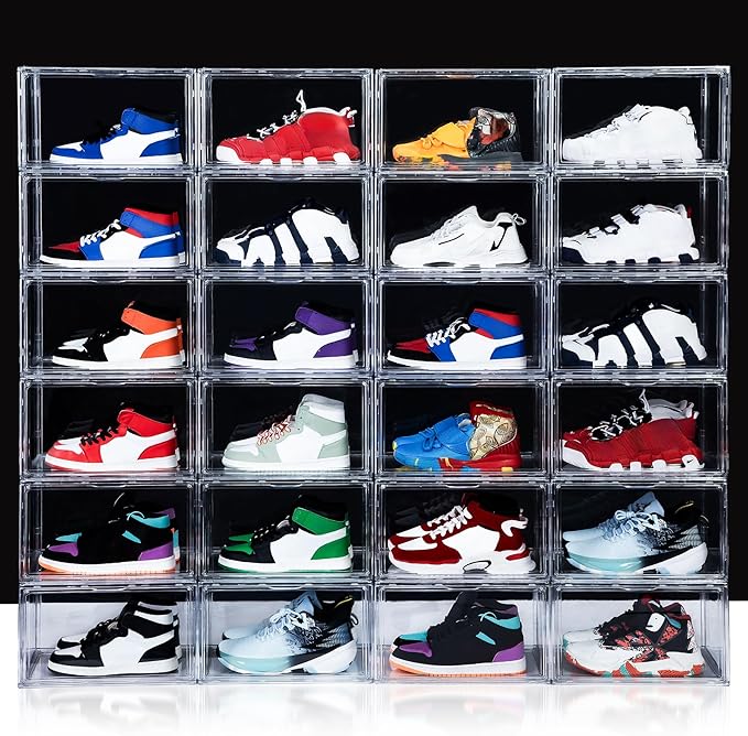 NYZE 12 Pack Acrylic Shoe Boxes Side Open, Shoe Storage Organizer - Image 6