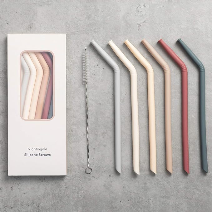 Nightingale Reusable Silicone Straws by Nightingale