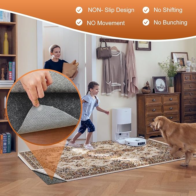 Felt Rug Pad, 9 x 12 Ft Rubber Non-Slip Rug Pad Gripper, Keep Rugs Secure and - Image 6