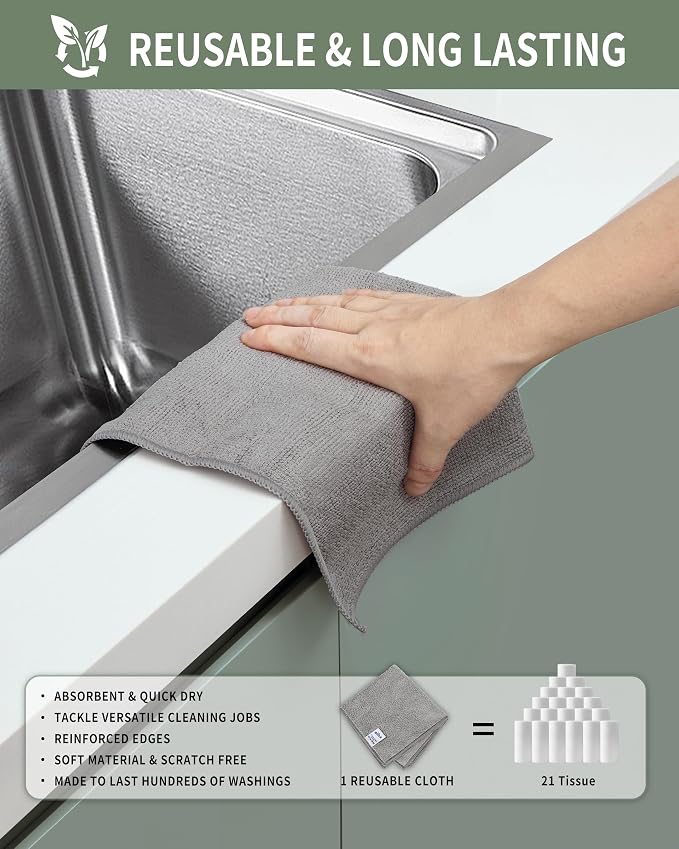 MR.SIGA Microfiber Cleaning Cloth, All-Purpose Microfiber Towels, Streak Free - Image 7