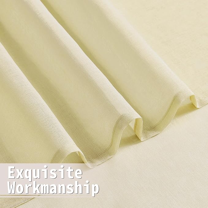 Tollpiz Small Sheer Door Curtain Closet Linen Textured Curtain Sheers Doorway - Image 8