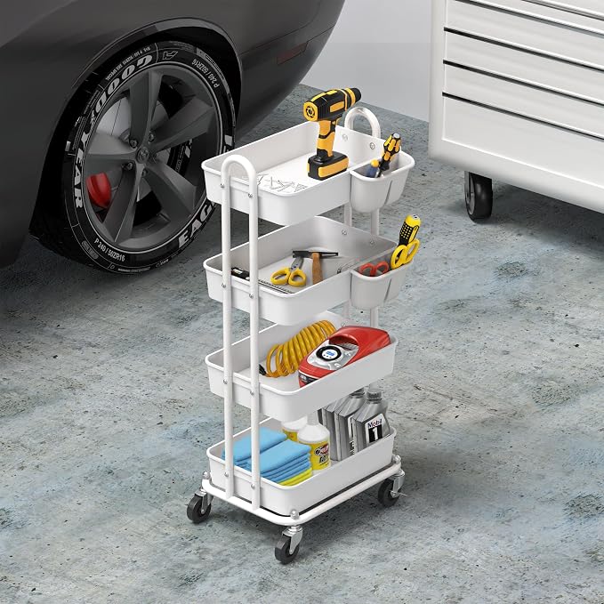 Simple Houseware 4-Tier Multifunctional Rolling Utility Cart - Image 5