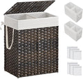 SONGMICS Laundry Hamper with Lid, 90L Clothes Hamper with 2 Removable Liner Bags by SONGMICSbySONGMICSHOME
