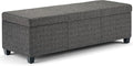 SIMPLIHOME Avalon 48 inch Wide Contemporary Rectangle Storage Ottoman Bench in by SimpliHome