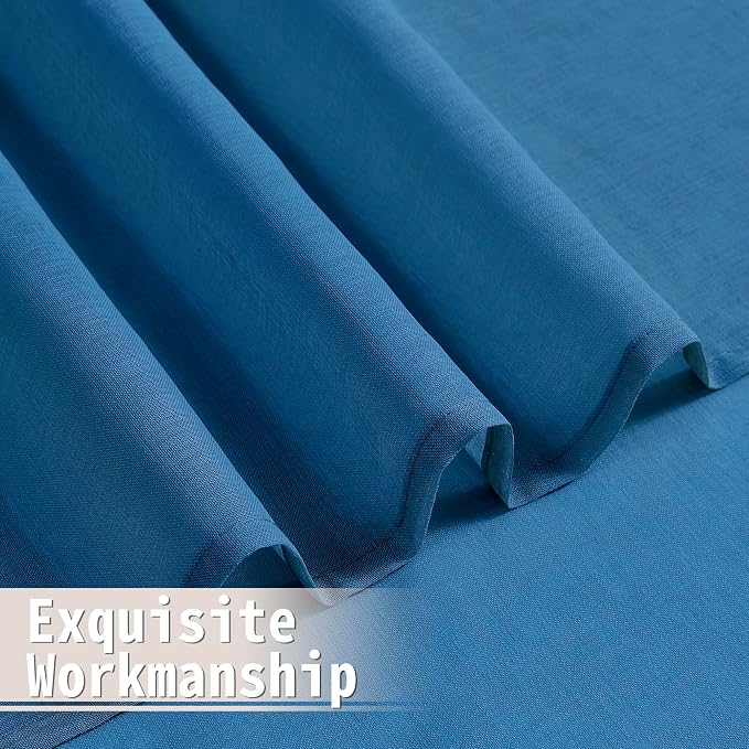 Tollpiz Sheer Door Curtains Closet Linen Textured Curtains Sheer Doorway Light - Image 8