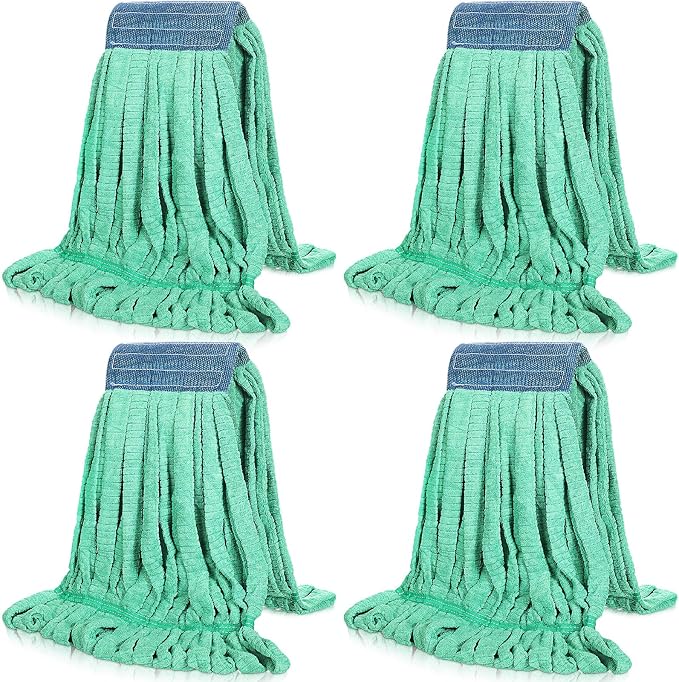 Lallisa 4 Pcs Commercial Mop Head Replacement Tube Microfiber Industrial Looped by Lallisa