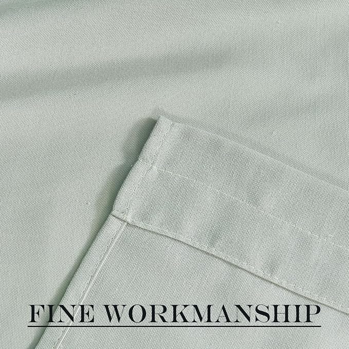 NICETOWN Sage Green Window Curtains Linen Blended, Privacy French Door Curtains - Image 5