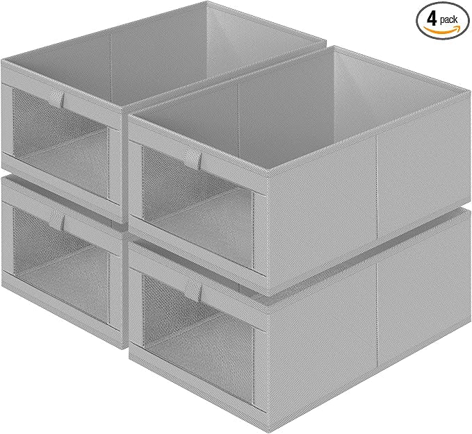 Criusia 4 Pack Linen Closet Organizers and Storage, Closet organizer Large by Criusia