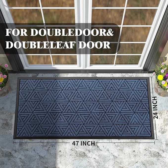 Yimobra Large Door Mat 47x24, All-Weather Waterproof Non-Slip Welcome Matt - Image 2