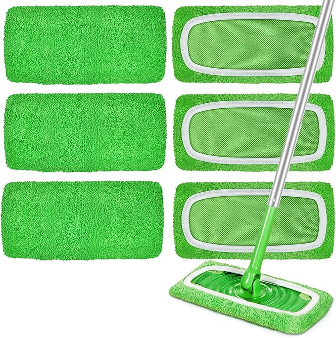 6 Pack Reusable Microfiber Mop Pads Compatible by ZEHRAI
