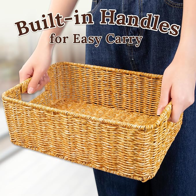 Baskets for Organizing, Undershelf Wicker Storage, Hand Woven Organizer for - Image 6