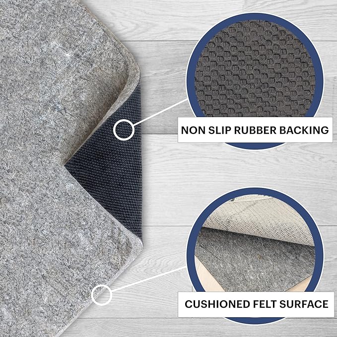 RUGPADUSA - Dual Surface - 8'x10' - 1/2" Thick - Felt + Rubber - Non-Slip - Image 3