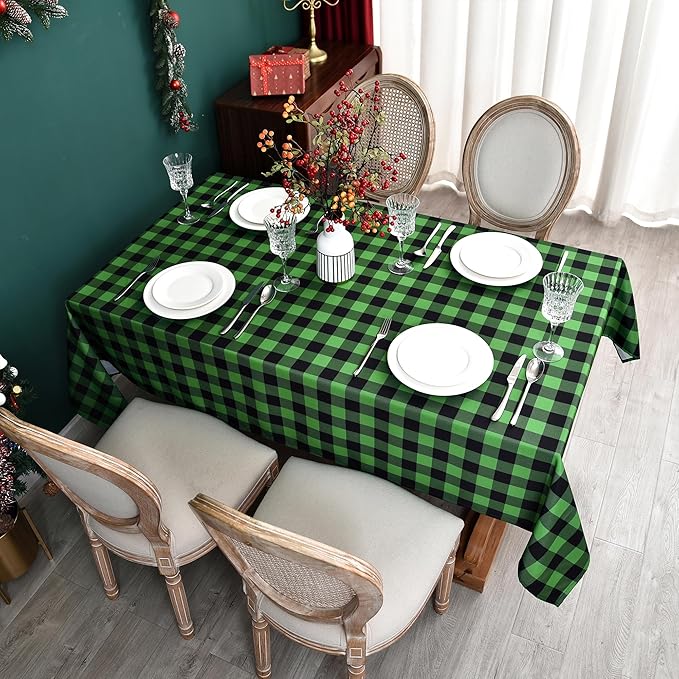 Waterproof Gingham Festive Tablecloth Fabric by Essifunia