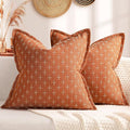 ZWJD Pillow Covers 24x24 Set of 2 Soft Fall Decor Polyester Textured Pillow by ZWJD