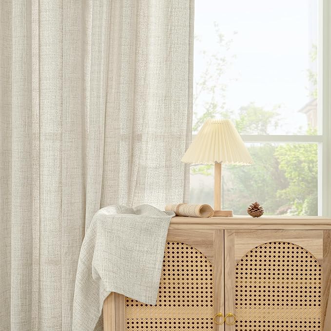 YoungsTex Boho Linen Curtains 36 Inch Length - Image 7