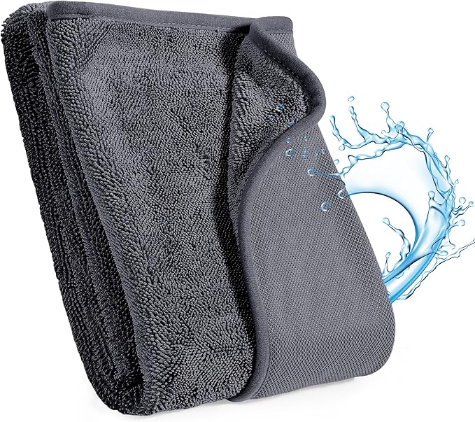 JOYMOOP Microfiber Towels for Cars, Dark Gray Reusable Car Towel, Quick Drying by JOYMOOP