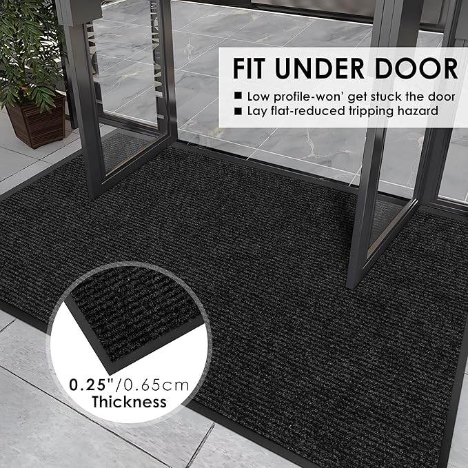 4′ x 19′ Front Door Mat Indoor Outdoor Entrance, Commercial Floor Mat Heavy - Image 4