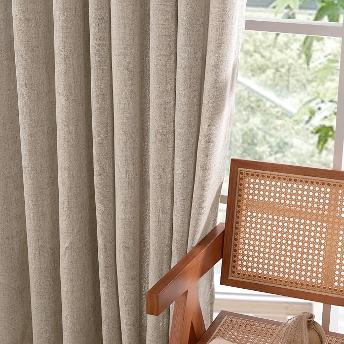 YoungsTex Dark Oatmeal Linen Curtains 54 Inch Length - Image 8