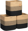 NaturalCozy Storage Cubes 11 Inch Cotton Rope Woven Baskets by NaturalCozy
