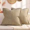 ZWJD Pillow Covers 18x18 Set of 2 Soft Polyester Textured Pillow Covers by ZWJD