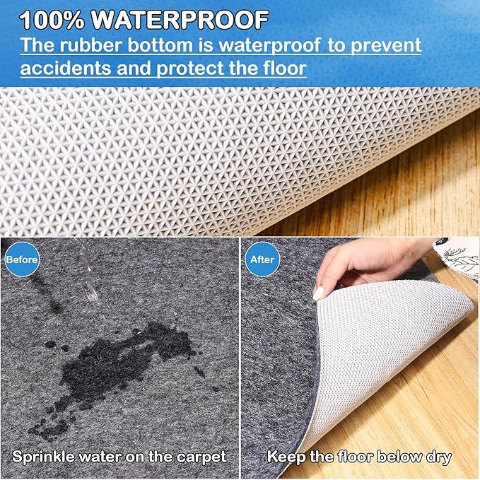 Non-Slip Rug Pads 1/4” Thick, 2x8Ft Waterproof Rugs Non Skid Rug Pad - Image 5